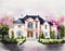 Watercolor of AI AIç”»åƒ home house design sink